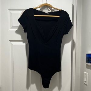 Free People Black Bodysuit